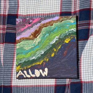 Abstract Layered Green and Blue Canvas Art - Allow